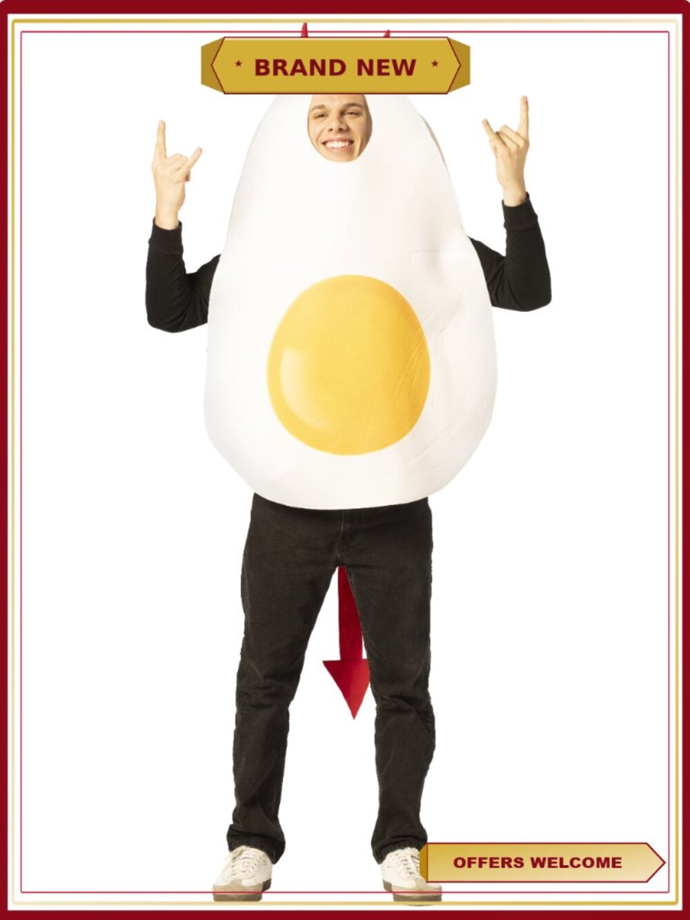 Deviled Egg Costume with Horns Halloween One Size Foam Tunic